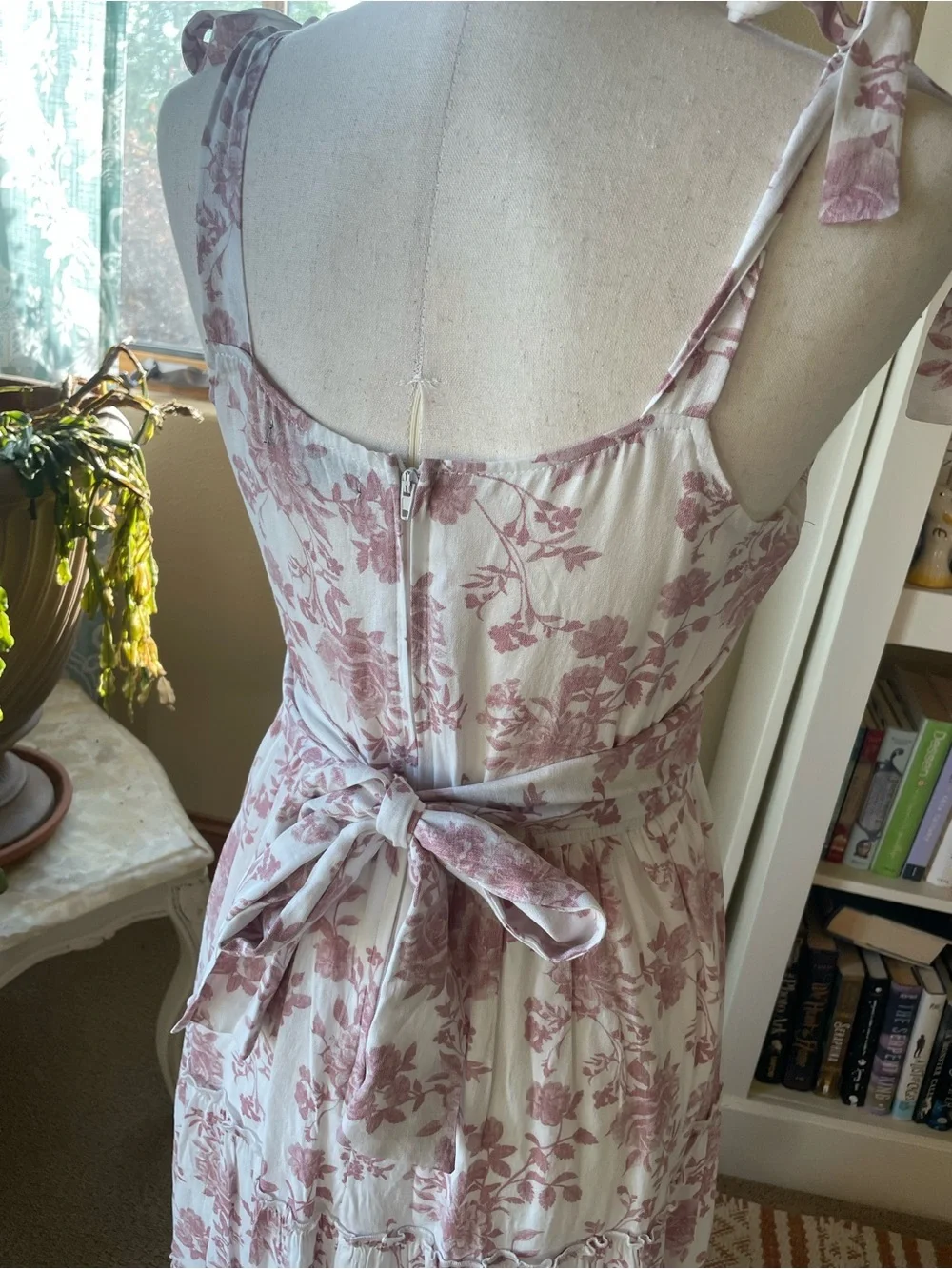 Trixxi cottagecore pink rose pattern maxi dress - Picture 3 of 10